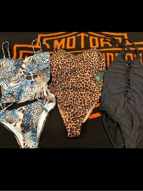 3-Piece Swimsuit Bundle: Leopard, Zebra, & Classic Black